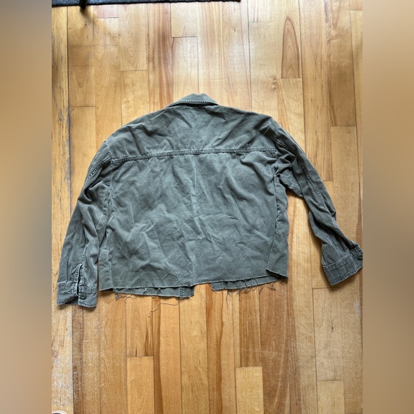 Topshop army green cropped jacket - Picture 3 of 3